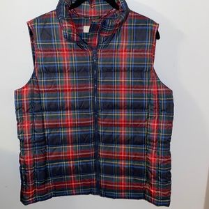 Woman’s large Talbots plaid puffer vest  down filled